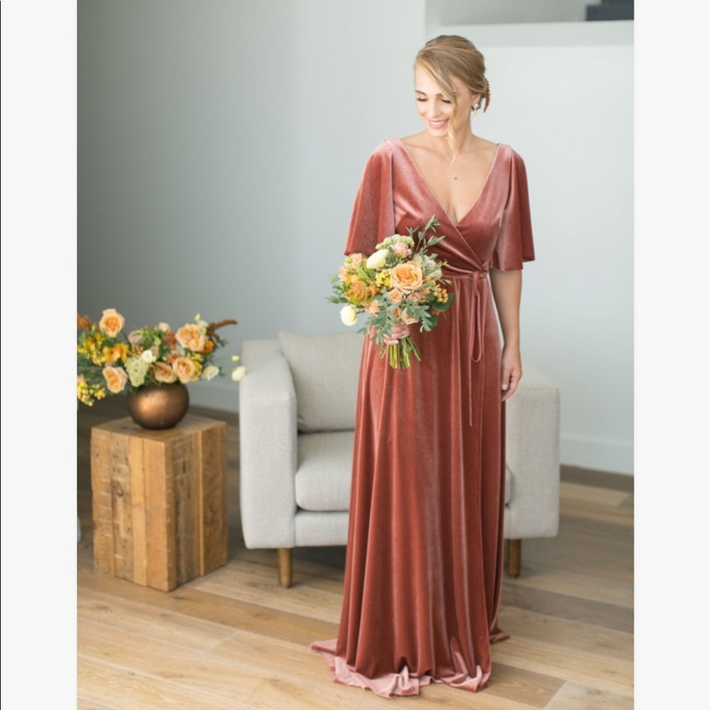 Jenny Yoo Velvet Wrap Dress
